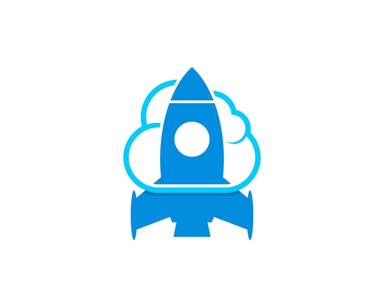 Rocket inside to the cloud logo vector