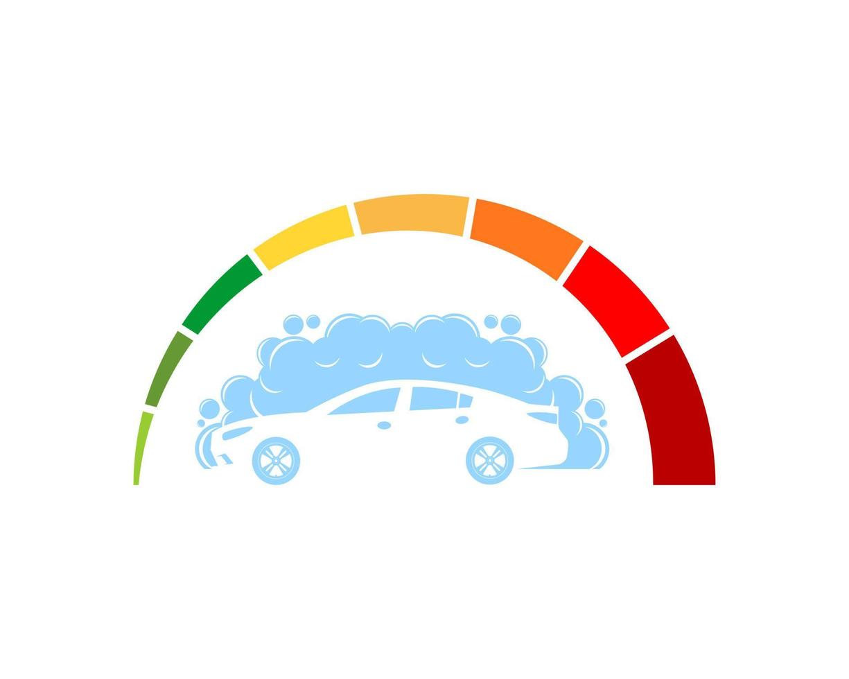 velocímetro con limpieza de lavado de autos en el interior vector