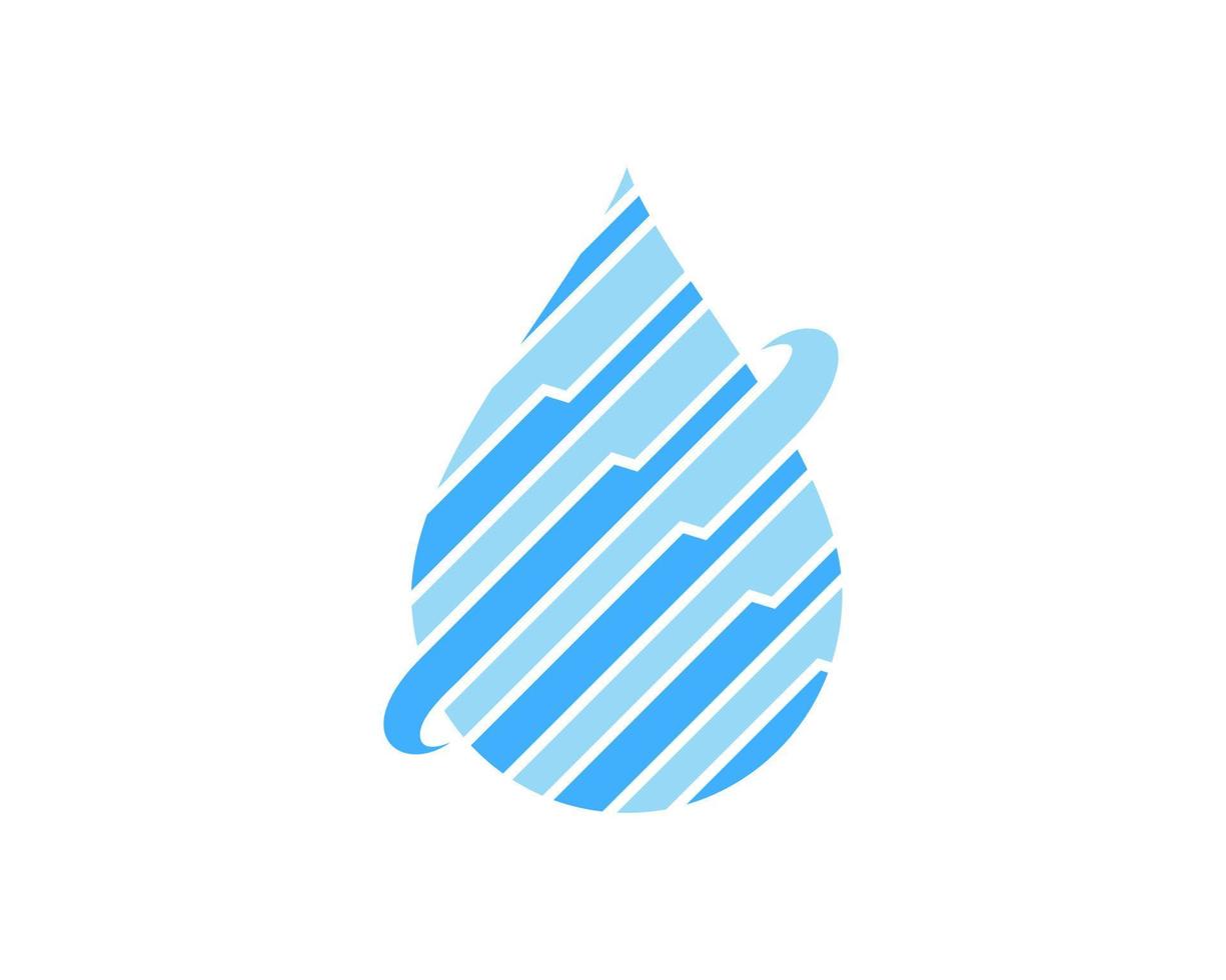 gota de agua abstracta con estilo de rayas vector