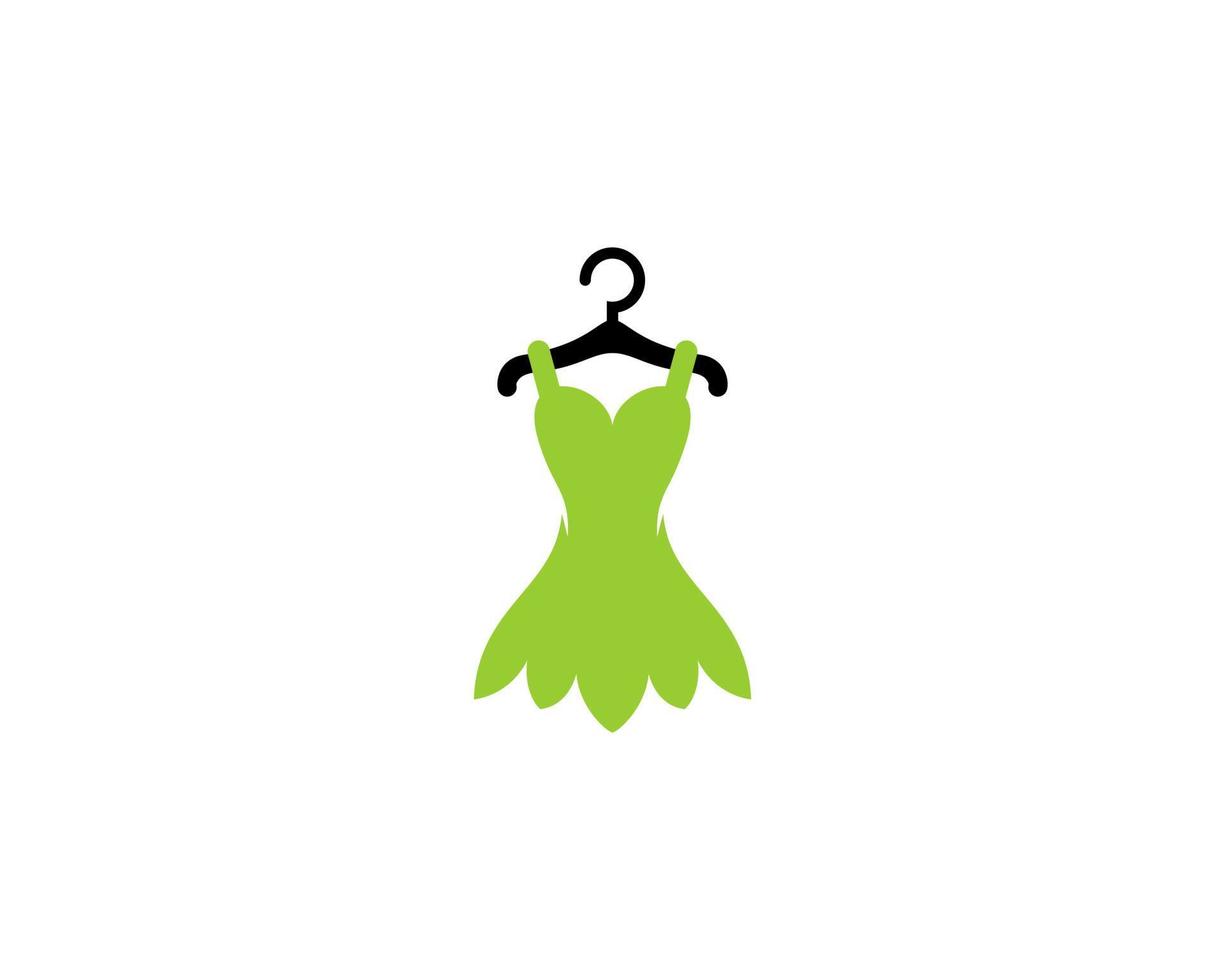 Green dress in hanger logo vector