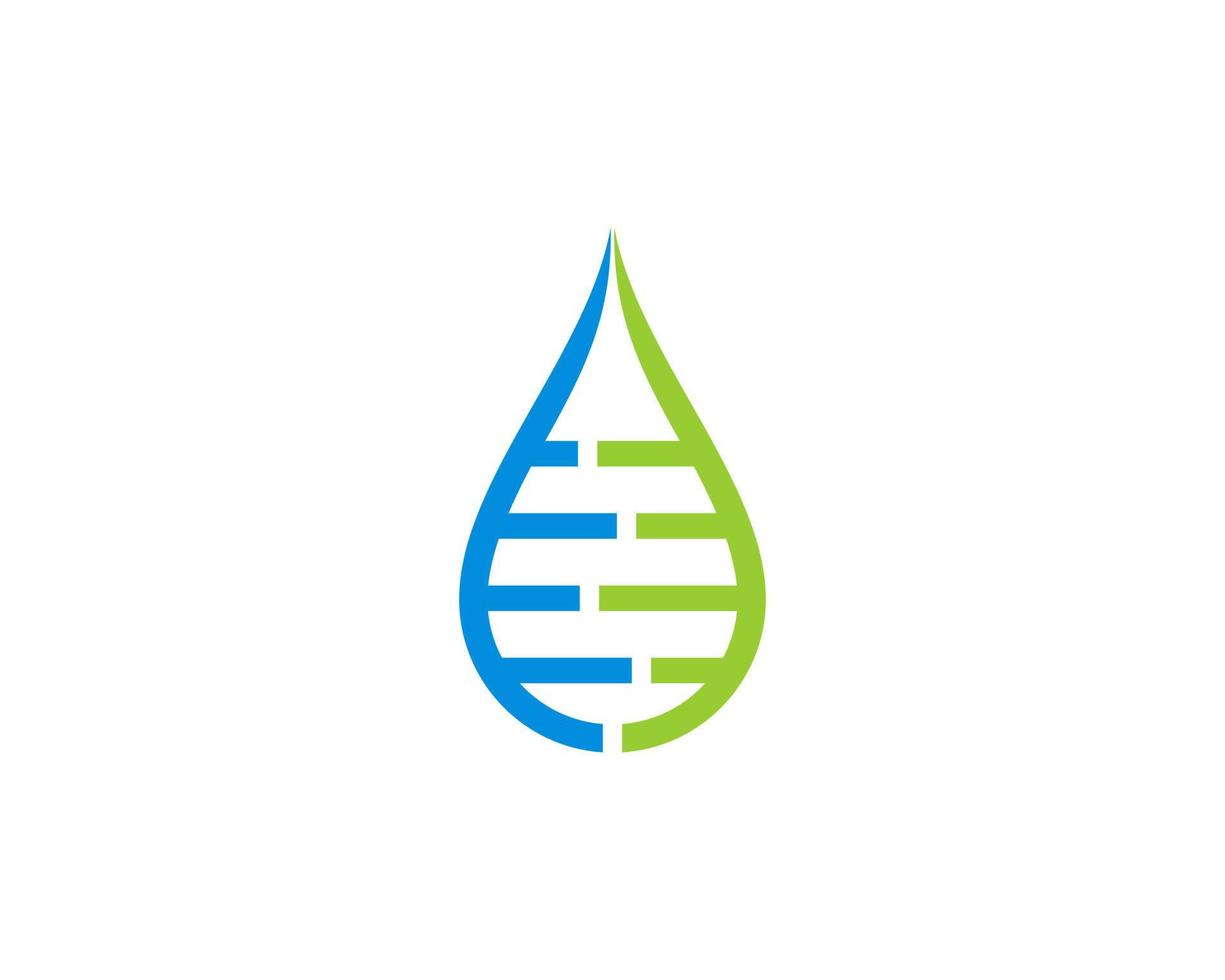 DNA Helix in water drop shape logo vector