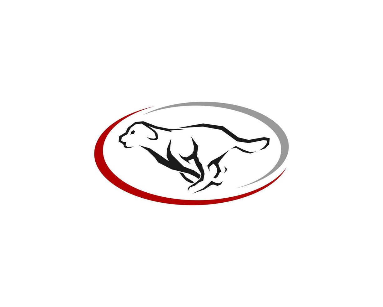 Running dog inside the circle logo vector
