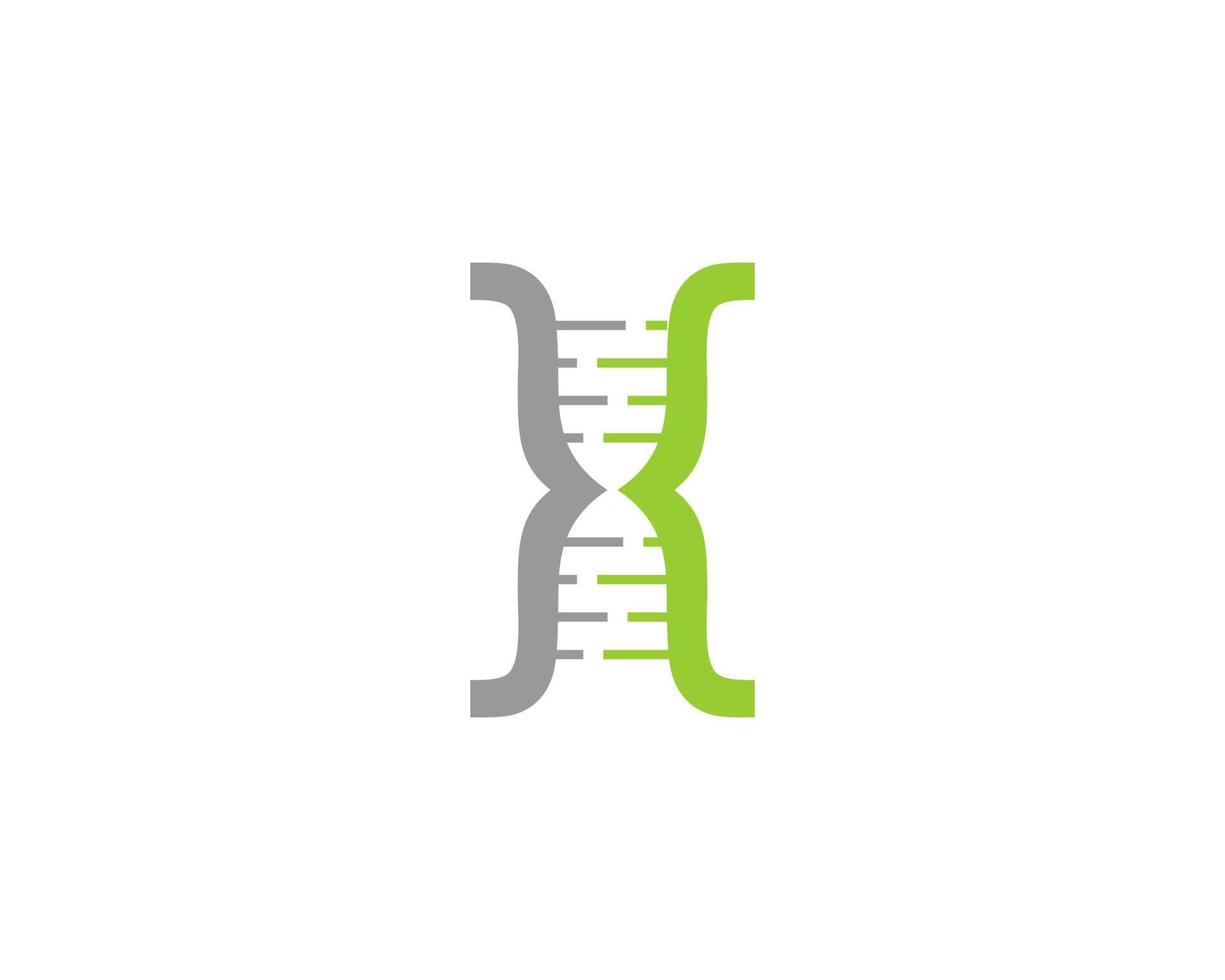 DNA Helix with code symbol logo vector