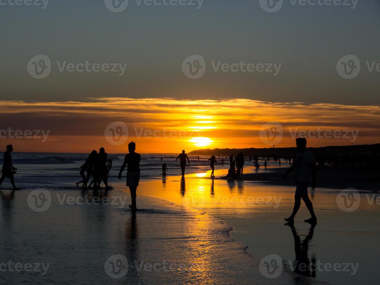 Sunset in the beach photo