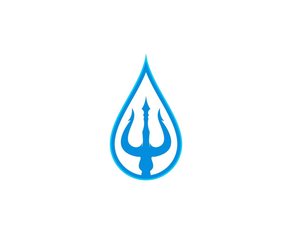 tridente en el logo de la gota de agua vector