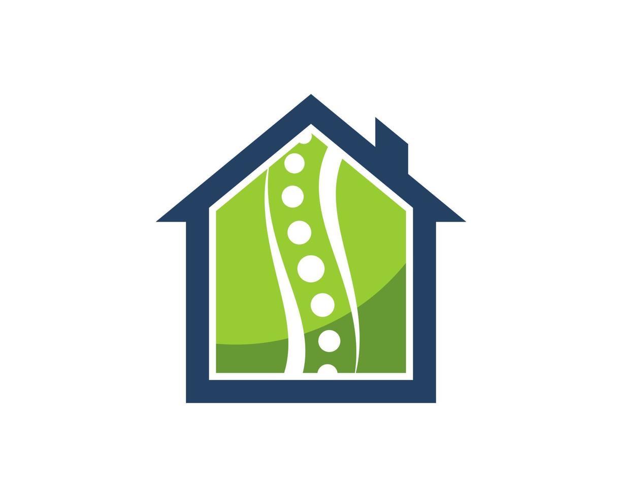 Simple house with chiropractic symbol inside vector