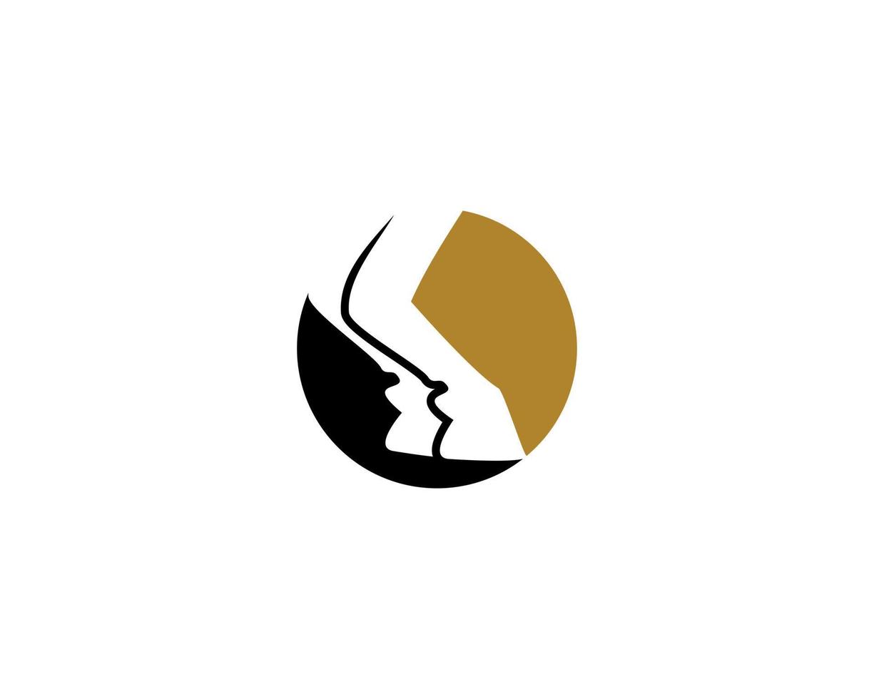 Horse leg silhouette in circle logo vector