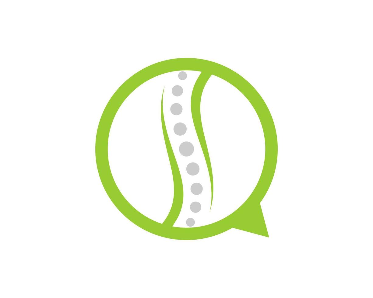 Simple bubble chat with chiropractic symbol inside vector