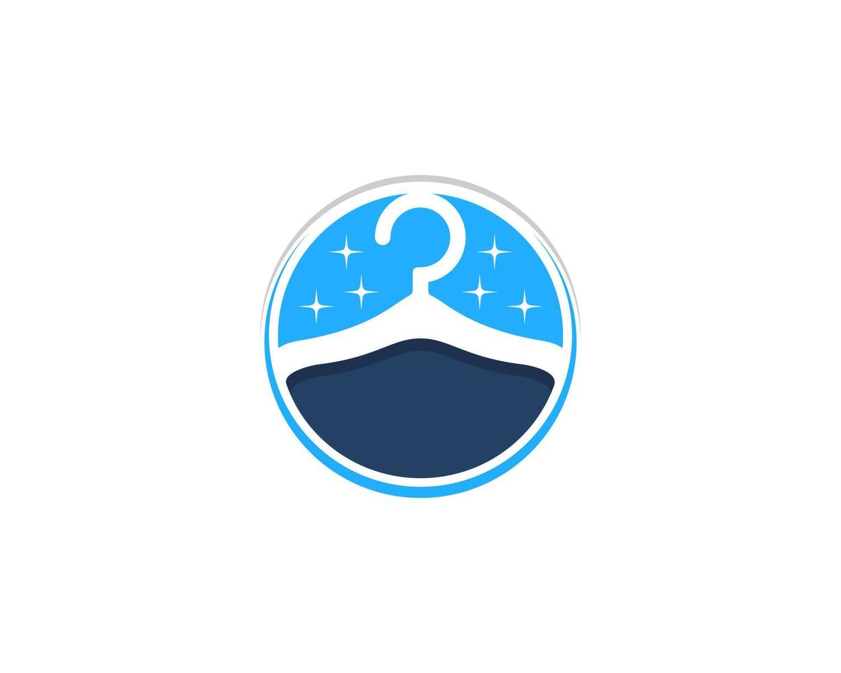 Hanger laundry in circle shape logo vector