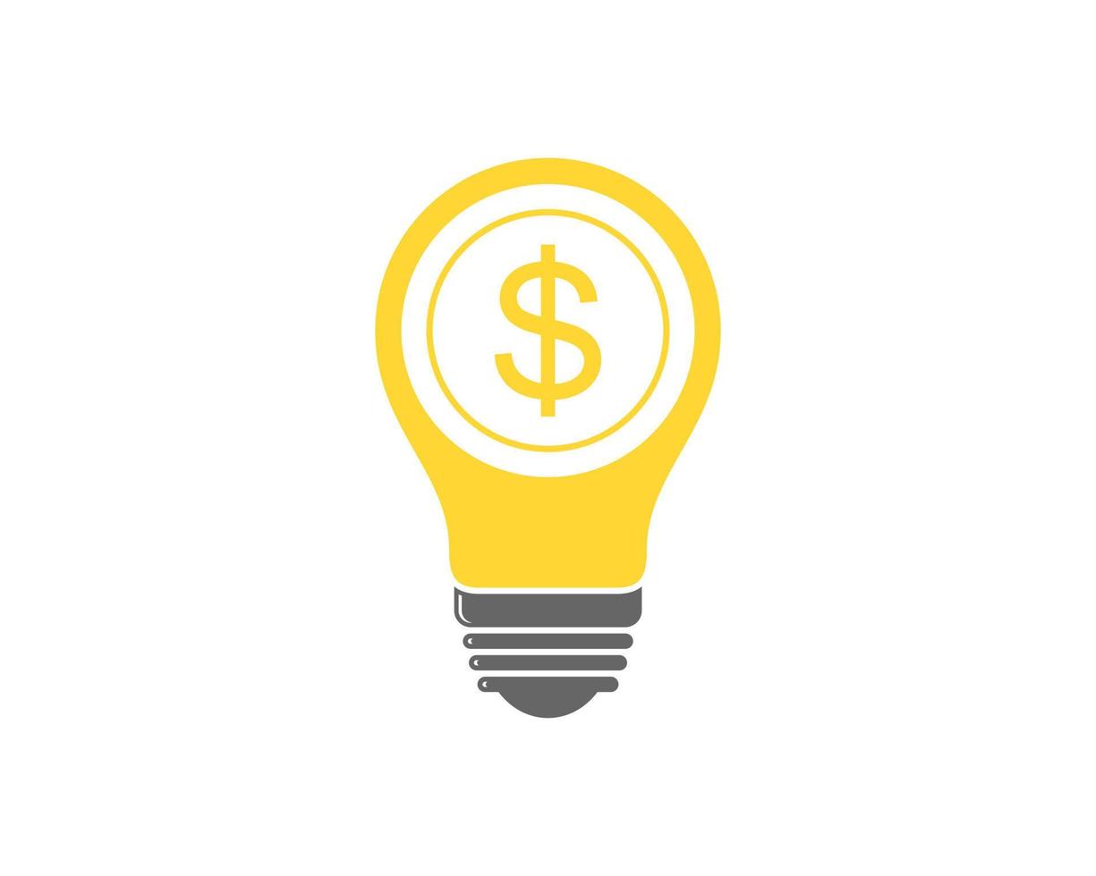 Electrical bulb with money coins inside vector