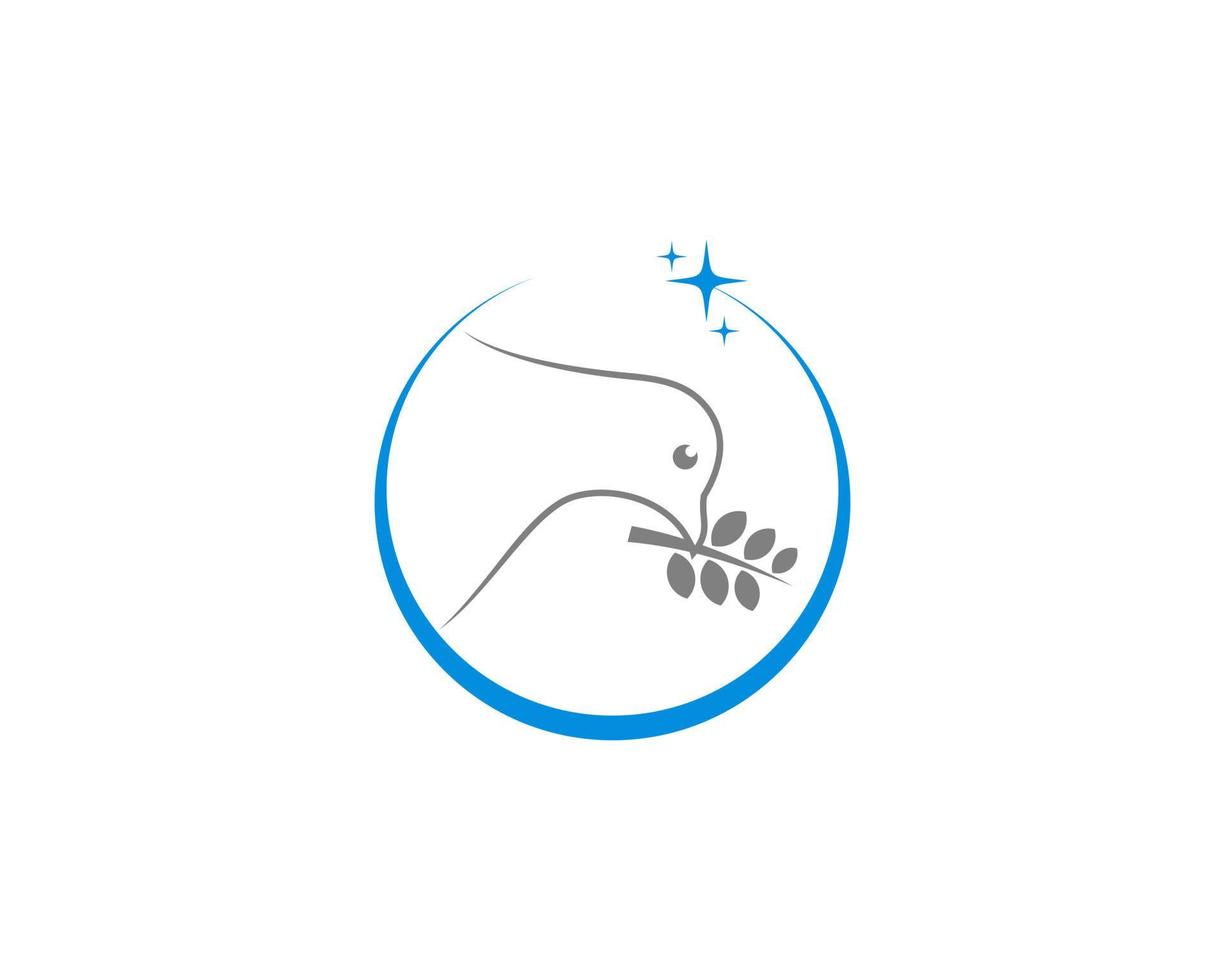 Dove in the circle with rising star logo vector