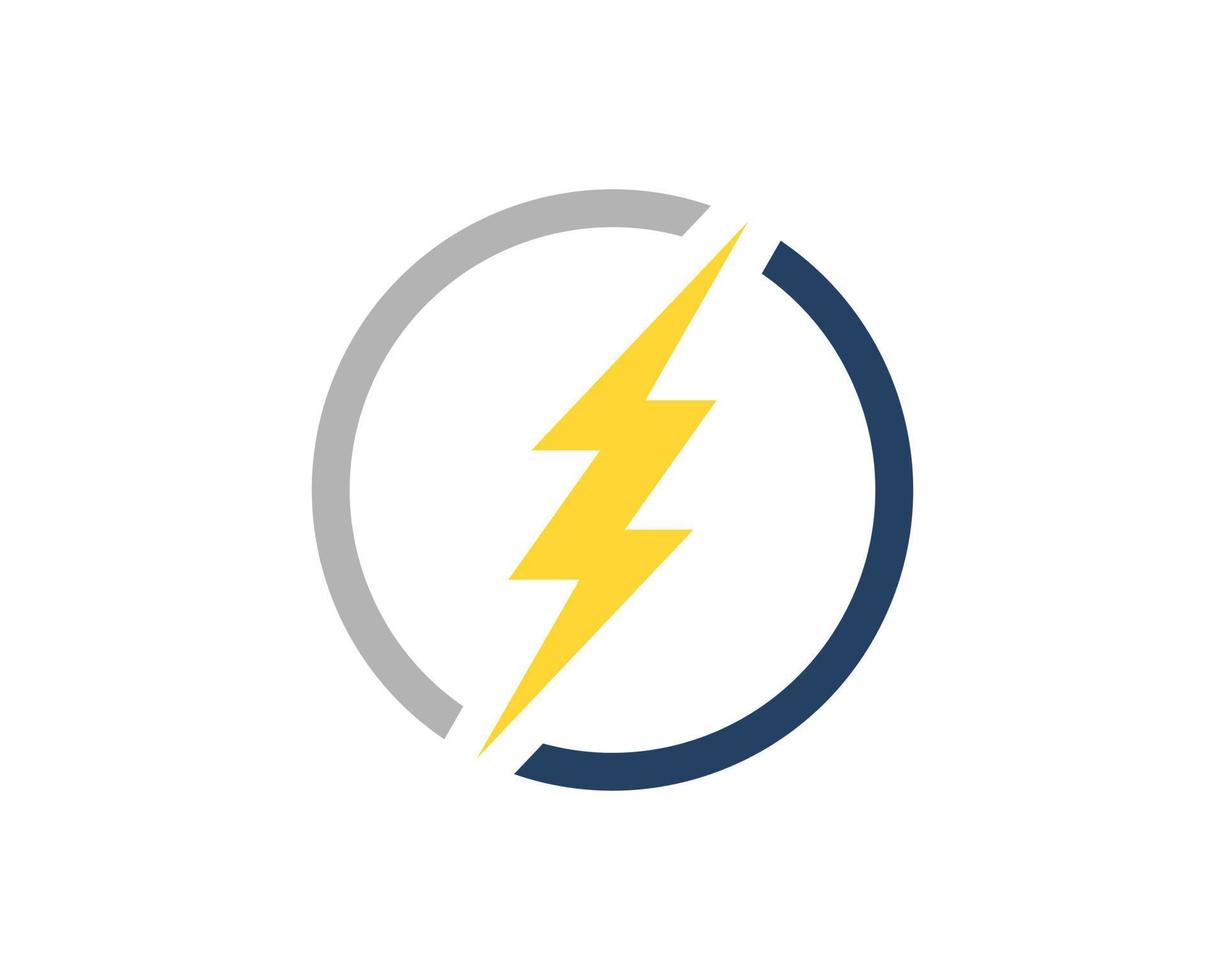 Circle shape with electrical lightning inside vector