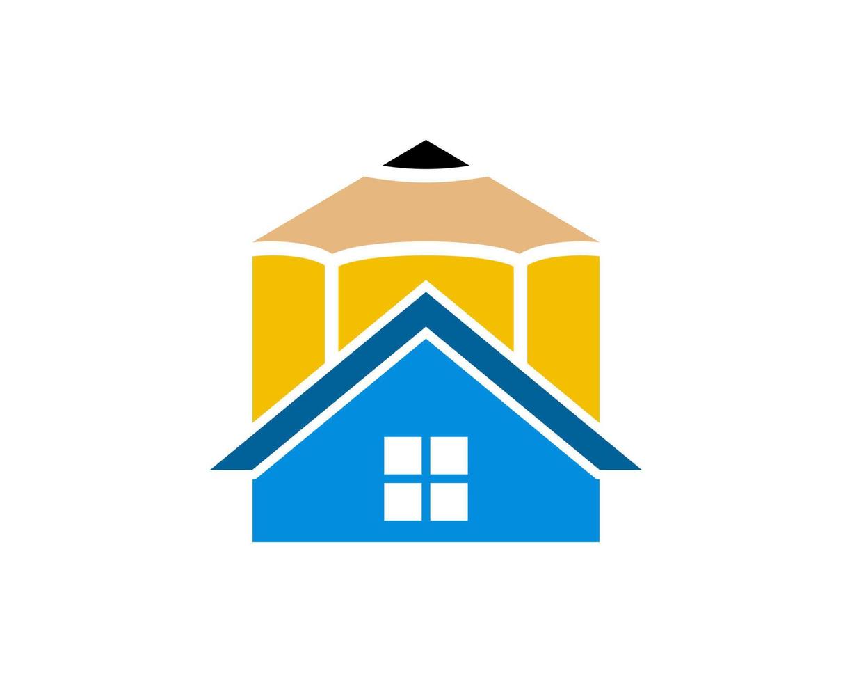 Simple house with pencil on the top vector