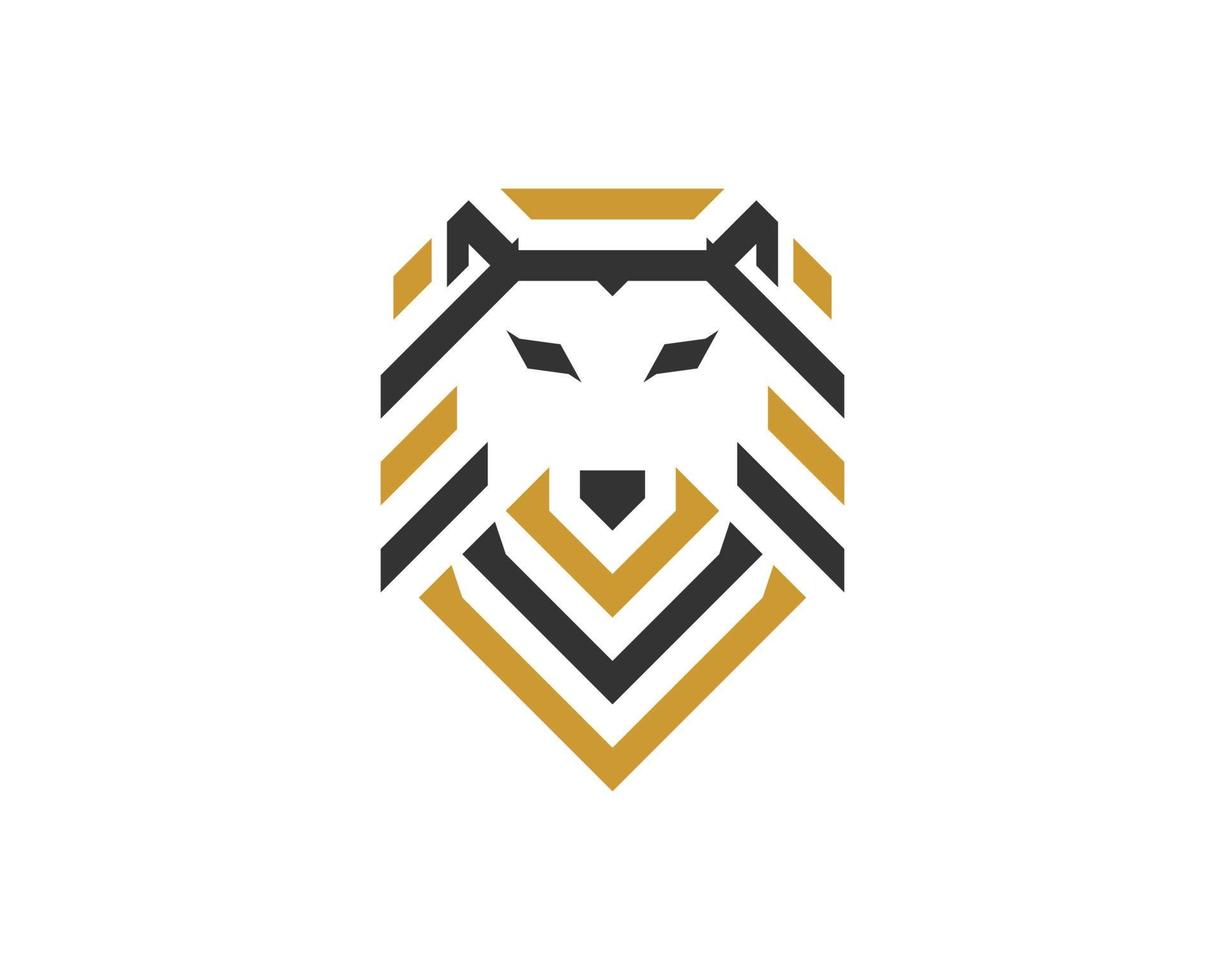 Abstract lion head with stripes style vector