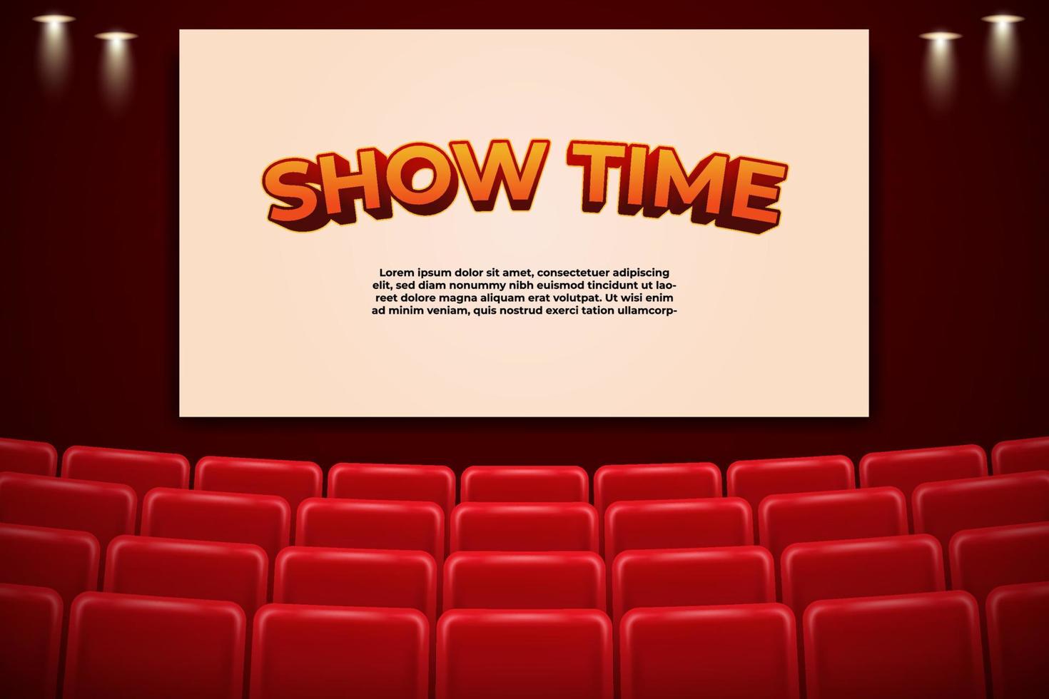 Cinema mockup with white screen. template background. vector