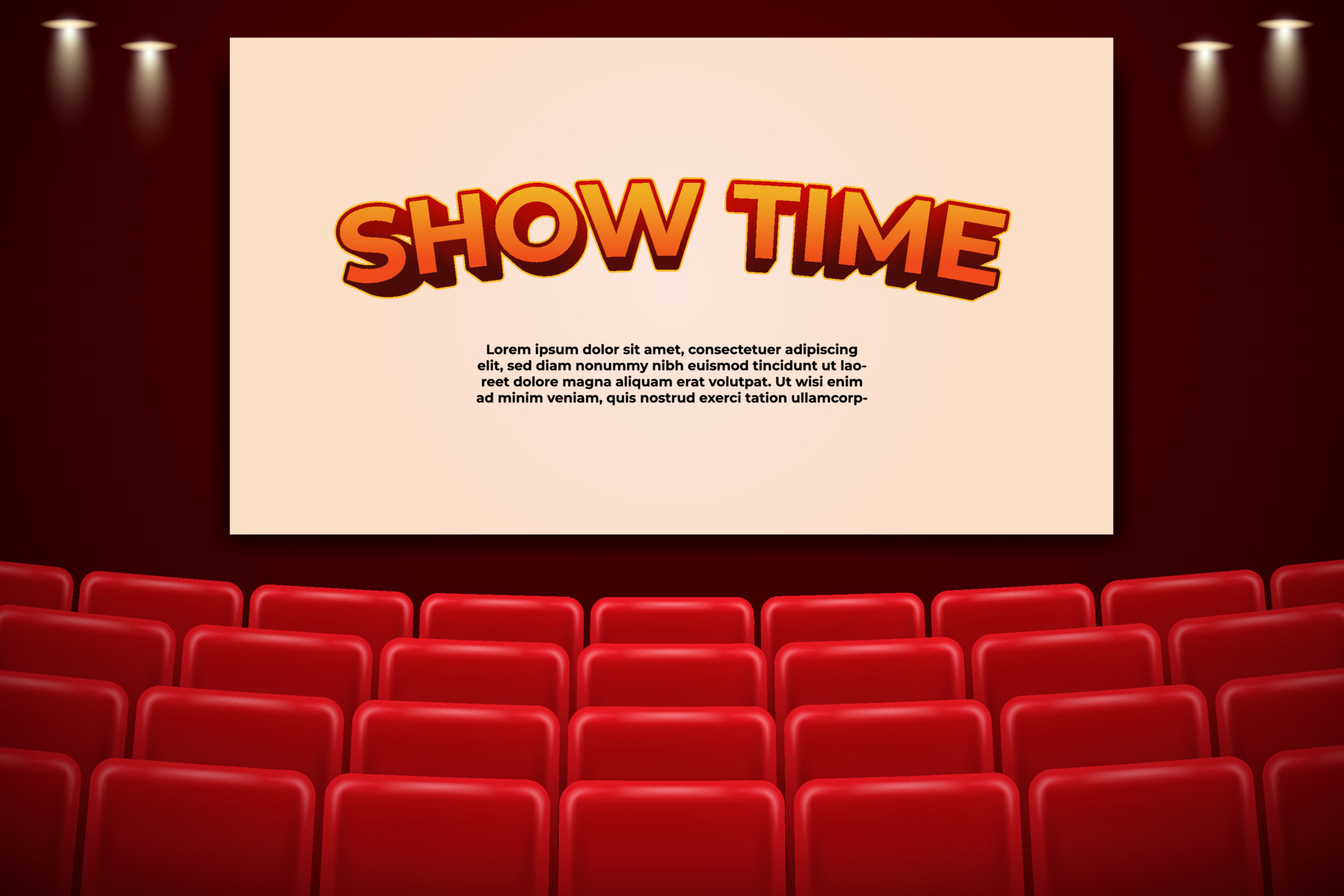 Cinema mockup with white screen. template background. 6962235 Vector Cinema mockup with white screen. template background. 6962235 Vector