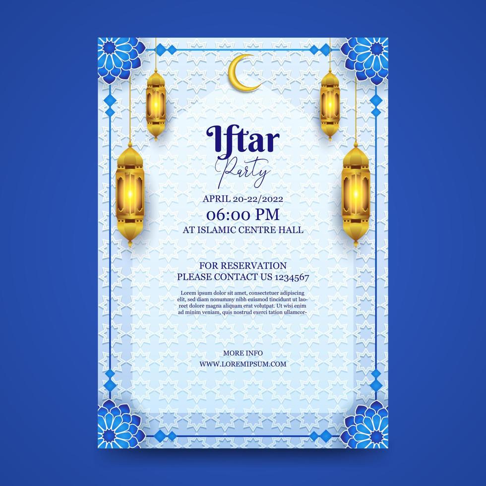 plantilla de invitación iftar. ramadán kareem. vector