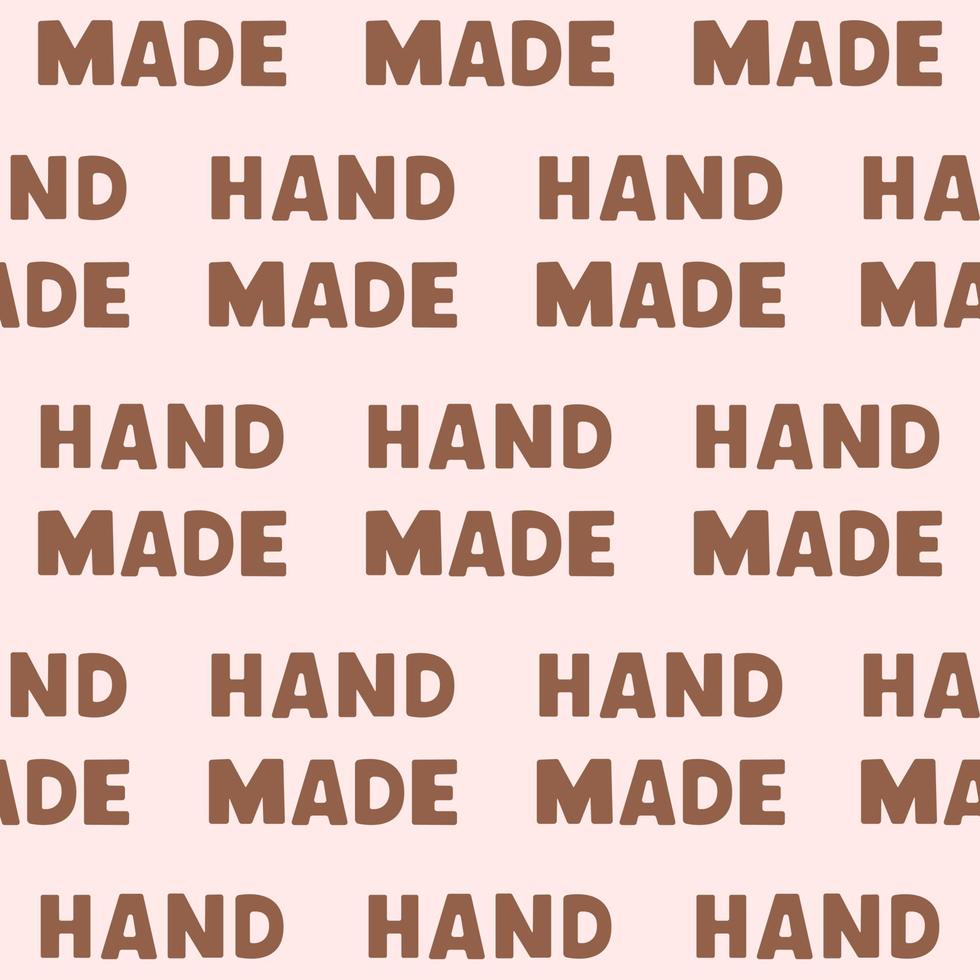 Handmade minimal lettering seamless pattern on pink background. Vector hand drawn illustration for wrapping paper, wallpaper, fabric design. Trendy minimalistic print