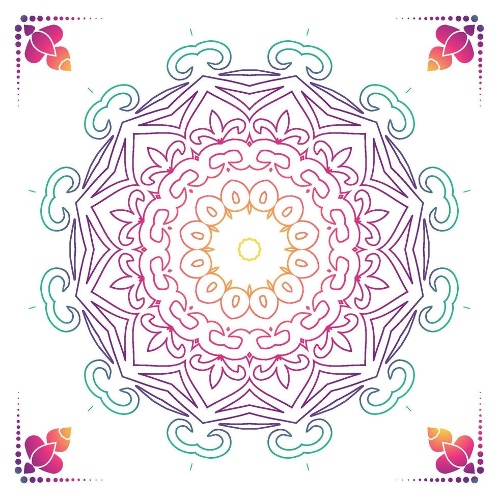 Luxury ornamental mandala design background in gold color vector