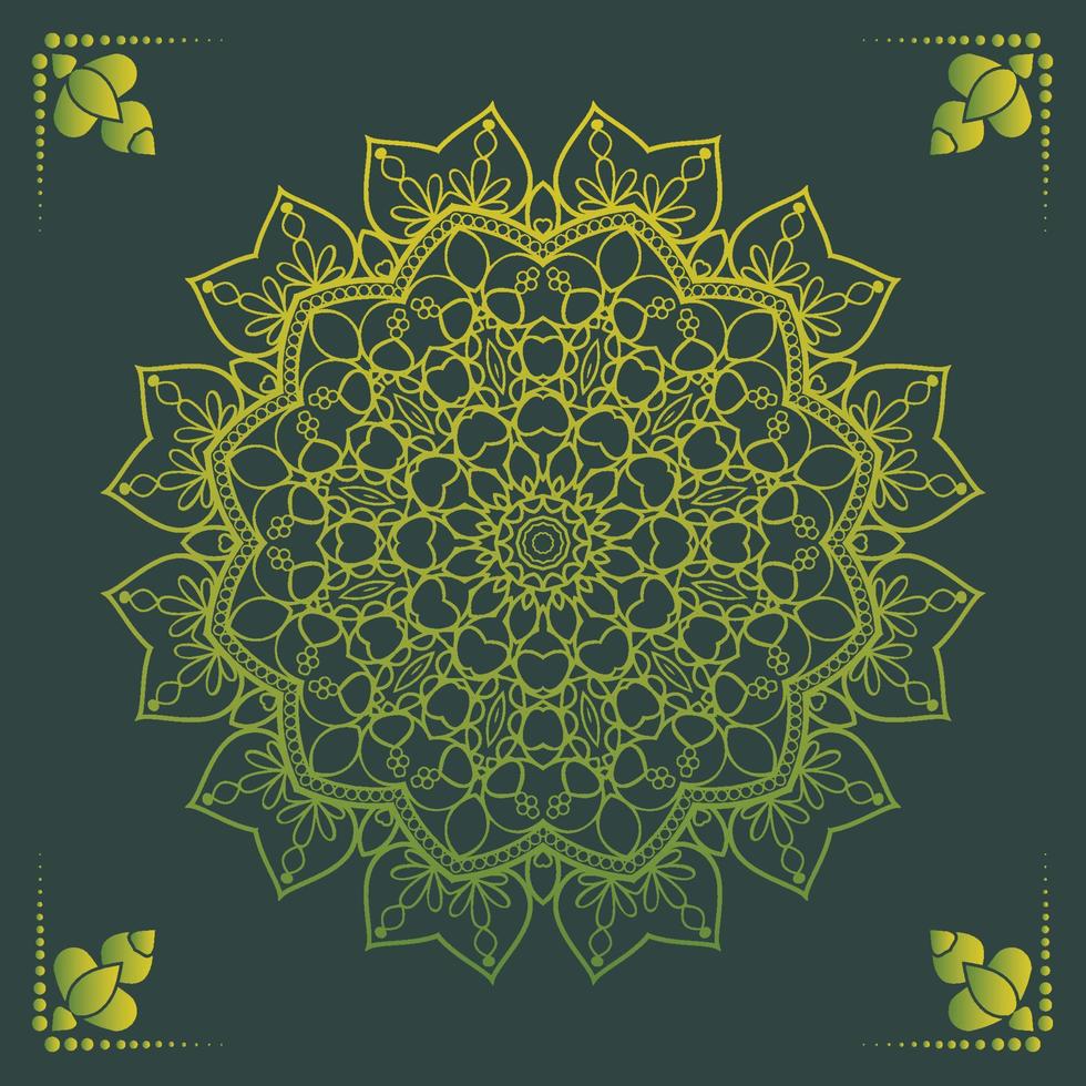 Luxury ornamental mandala design background in gold color vector