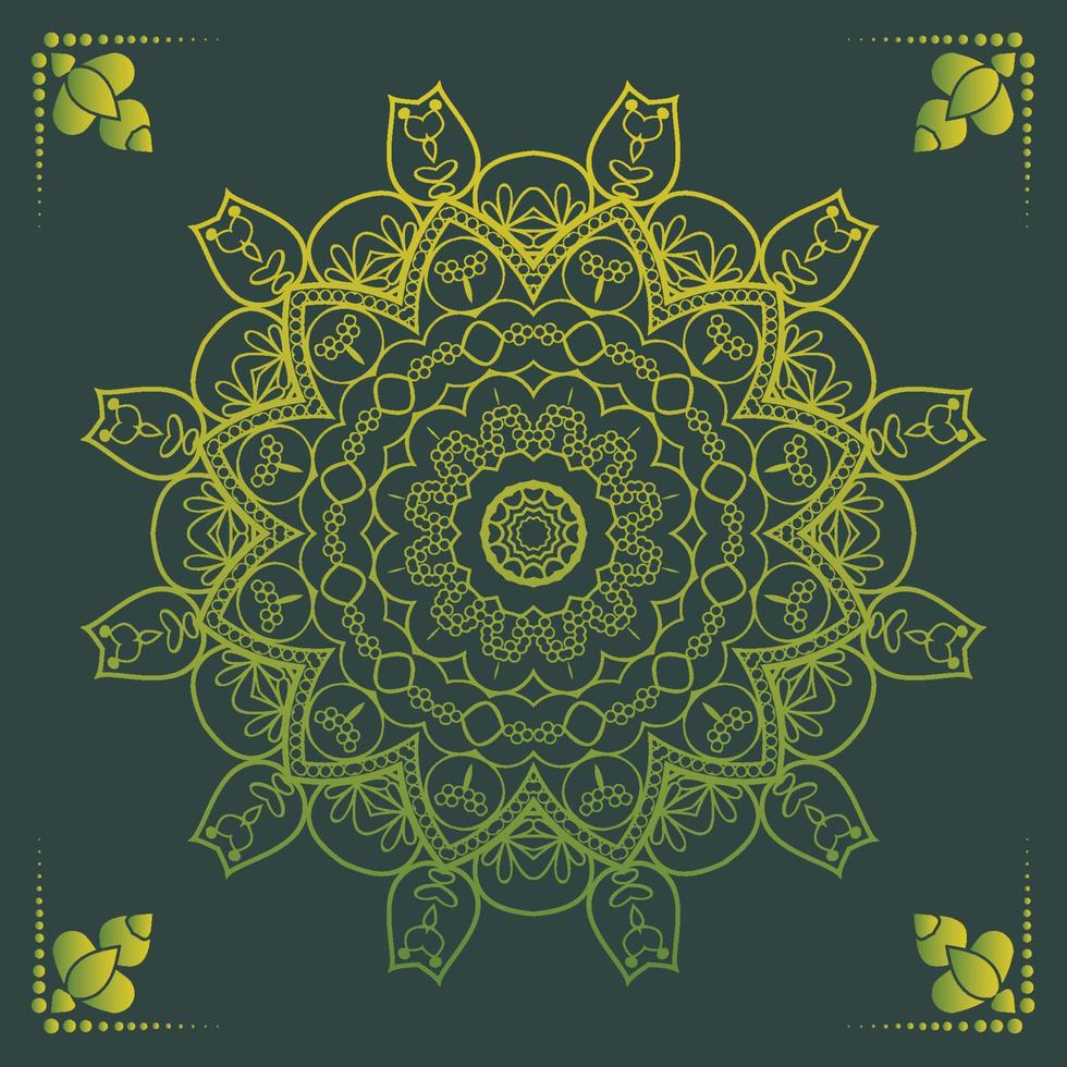 Fondo de diseño de mandala ornamental de lujo en color dorado. vector