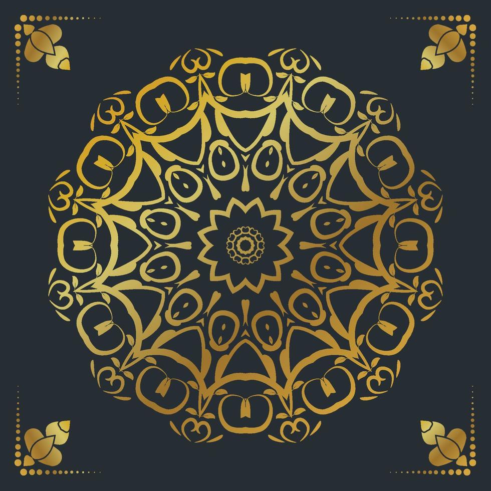 Luxury ornamental mandala design background in gold color vector