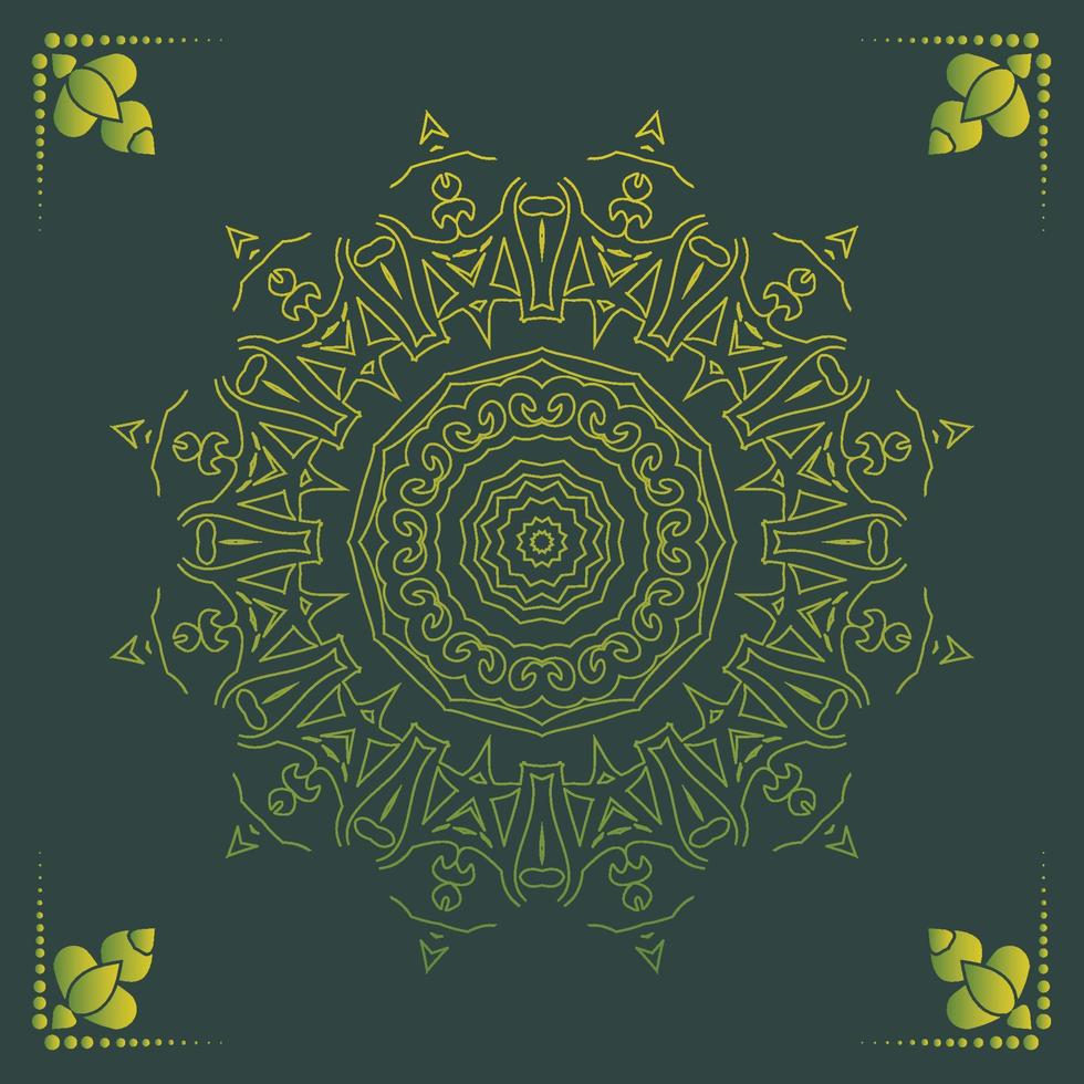 Luxury ornamental mandala design background in gold color vector
