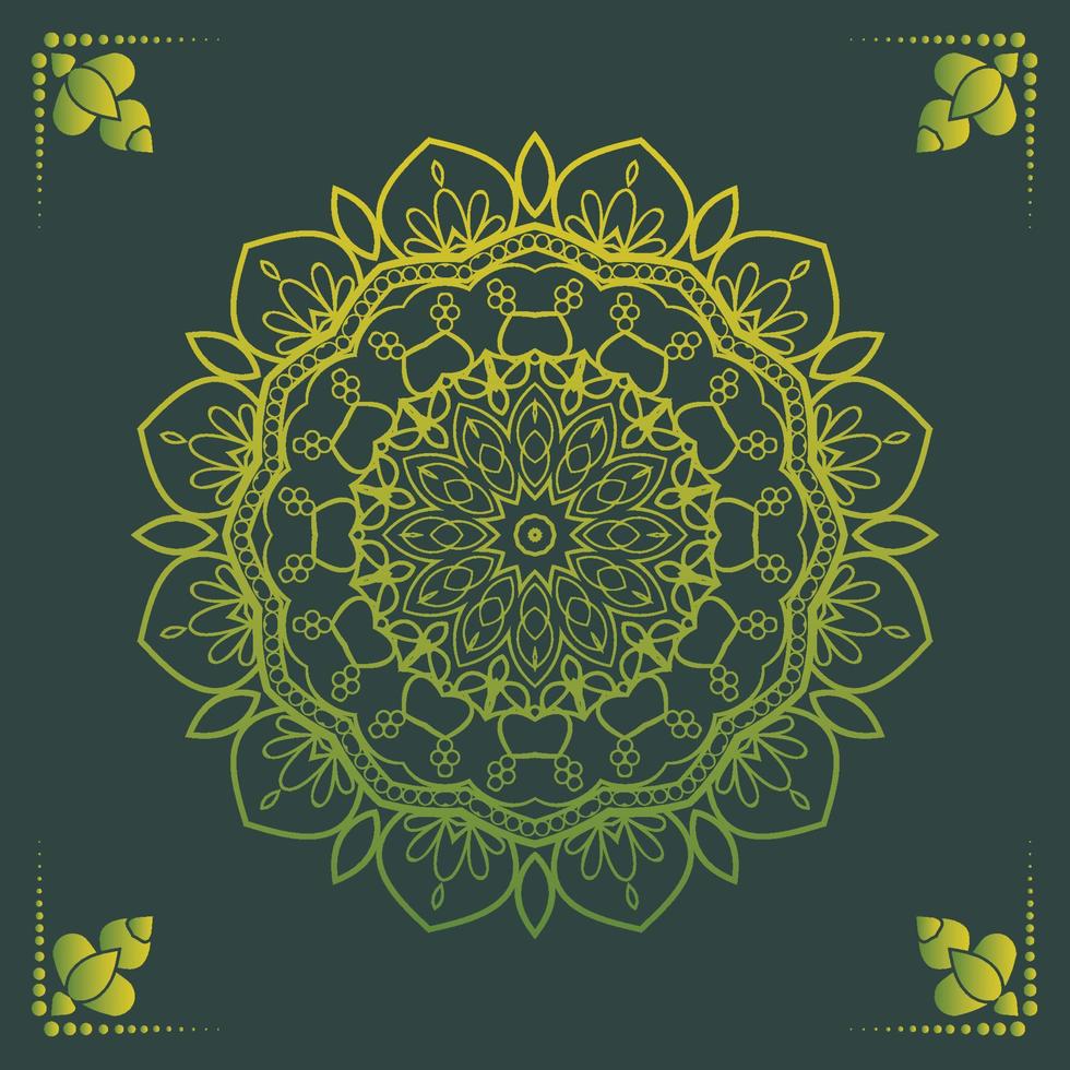 Luxury ornamental mandala design background in gold color vector