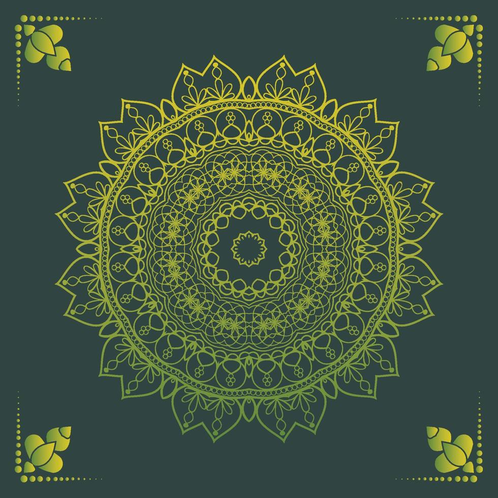 Luxury ornamental mandala design background in gold color vector