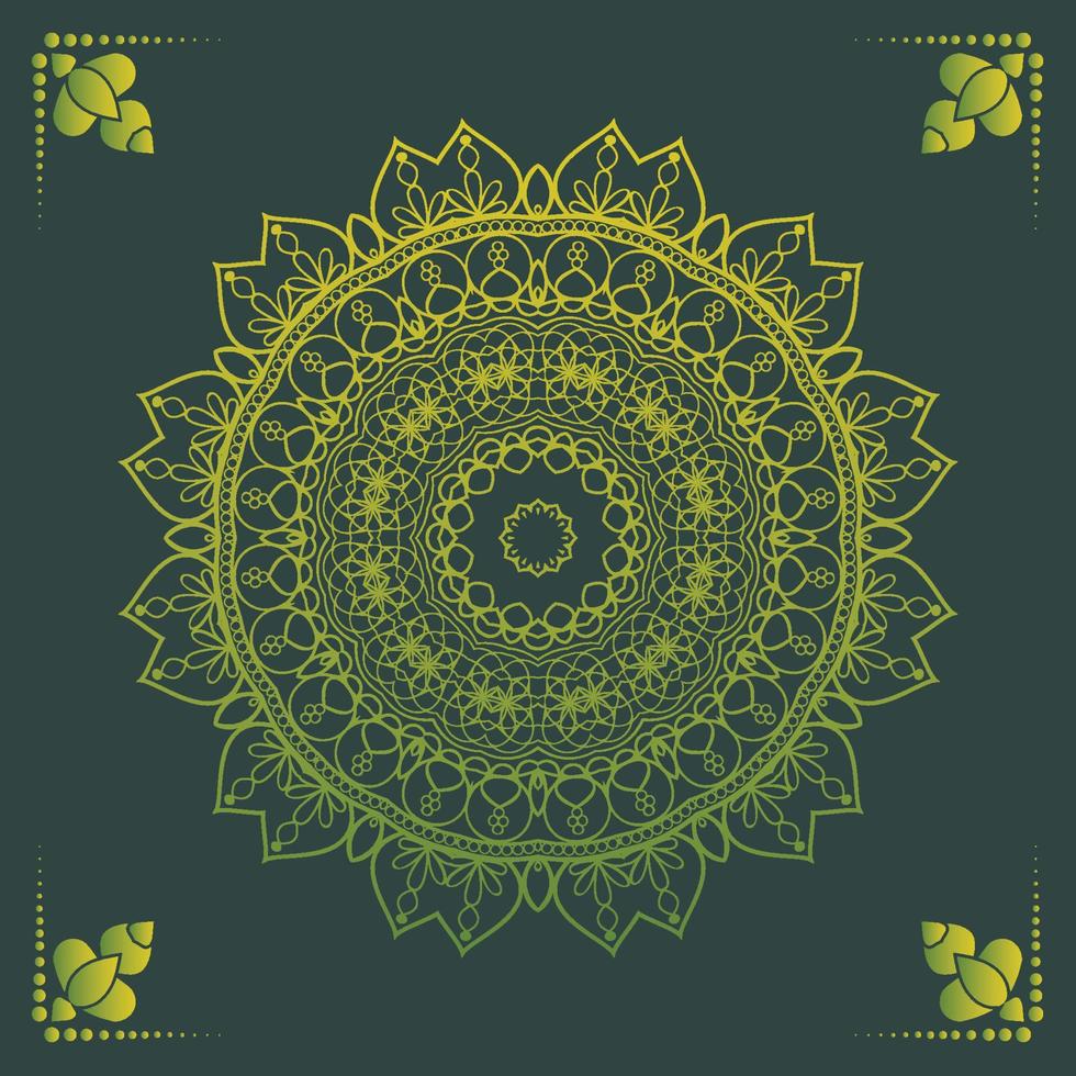 Fondo de diseño de mandala ornamental de lujo en color dorado. vector