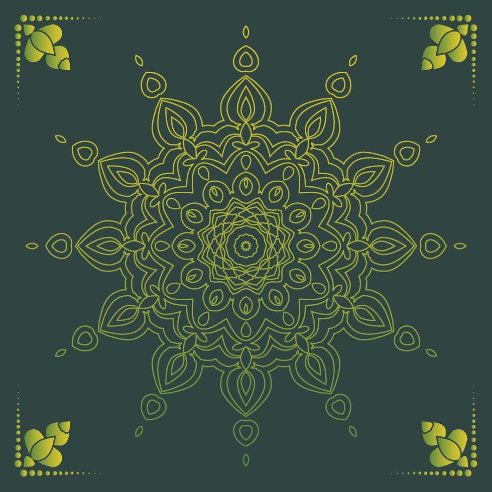Luxury ornamental mandala design background in gold color vector