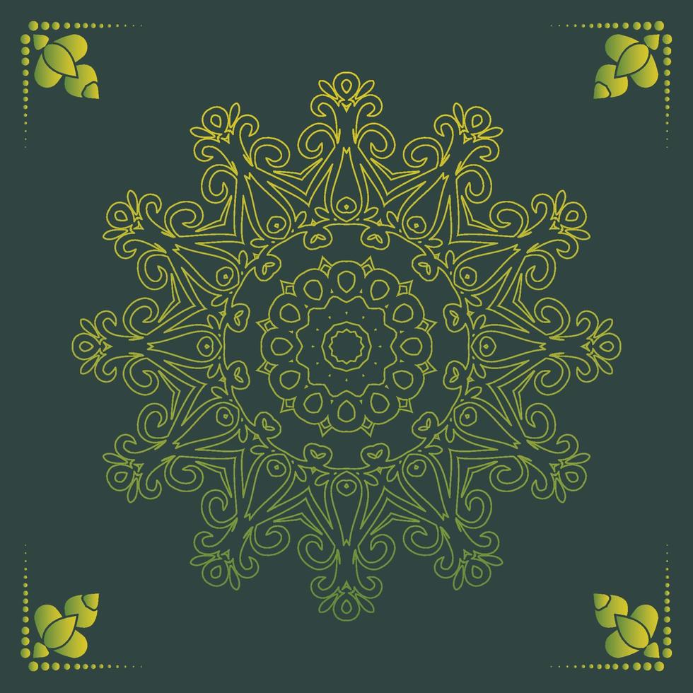 Fondo de diseño de mandala ornamental de lujo en color dorado. vector