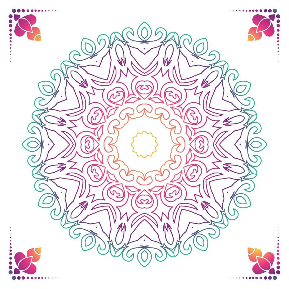 Luxury ornamental mandala design background in gold color vector