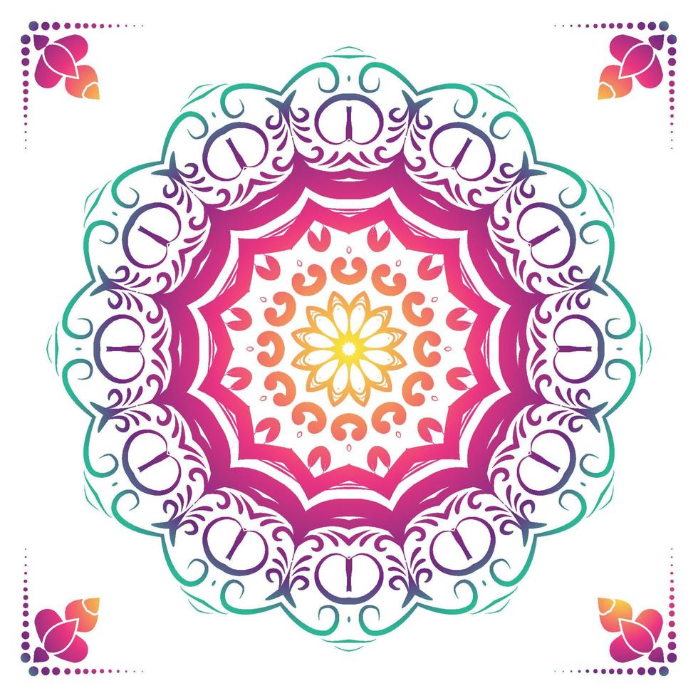 Luxury ornamental mandala design background in gold color vector