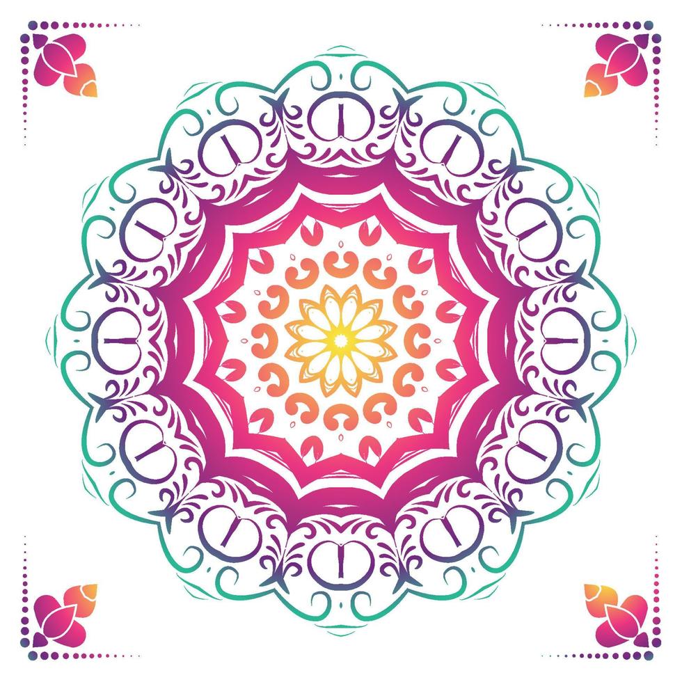 Fondo de diseño de mandala ornamental de lujo en color dorado. vector