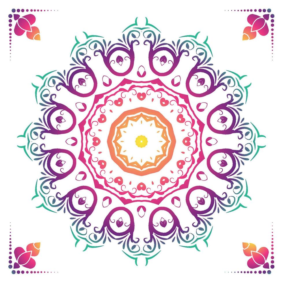 Fondo de diseño de mandala ornamental de lujo en color dorado. vector