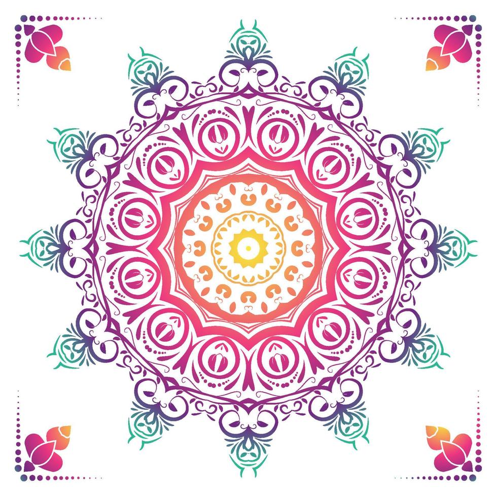 Luxury ornamental mandala design background in gold color vector