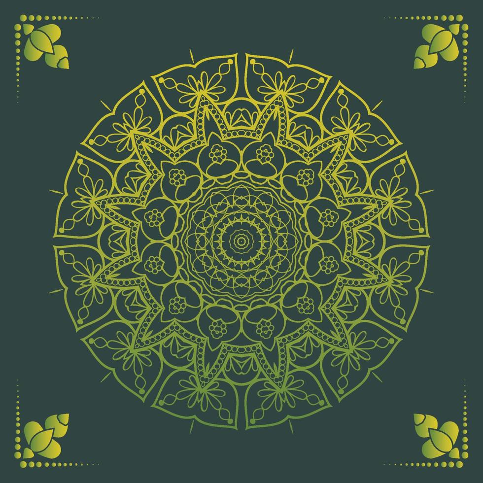 Luxury ornamental mandala design background in gold color vector
