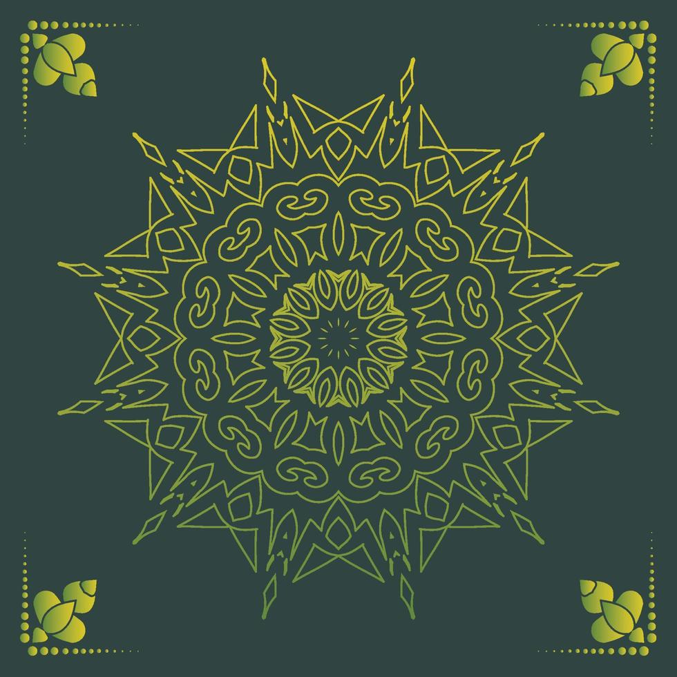 Luxury ornamental mandala design background in gold color vector