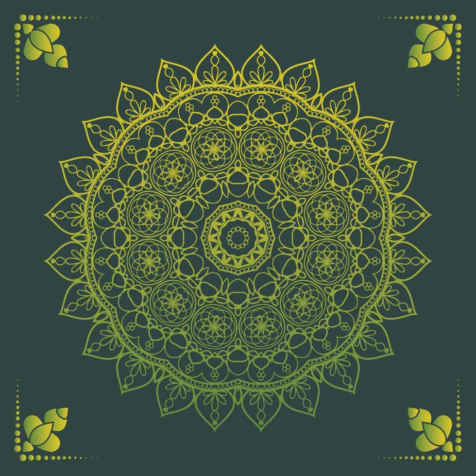 Luxury ornamental mandala design background in gold color vector