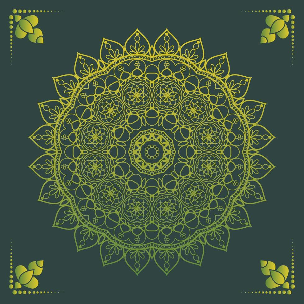 Fondo de diseño de mandala ornamental de lujo en color dorado. vector