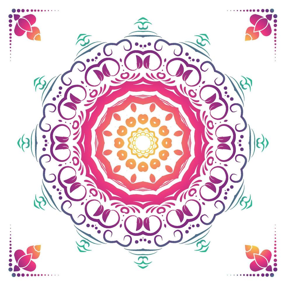 Luxury ornamental mandala design background in gold color vector