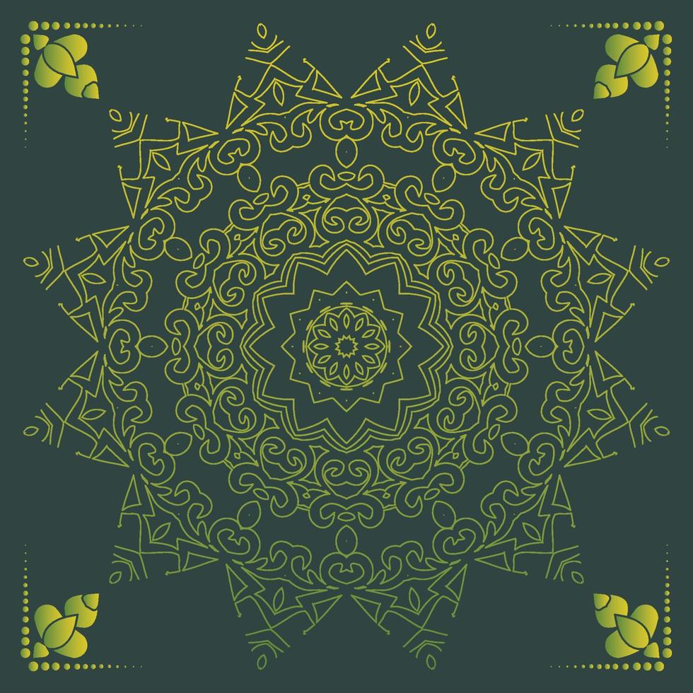Luxury ornamental mandala design background in gold color vector