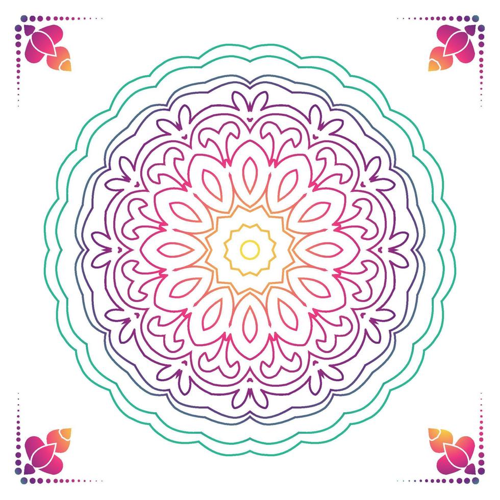 Fondo de diseño de mandala ornamental de lujo en color dorado. vector