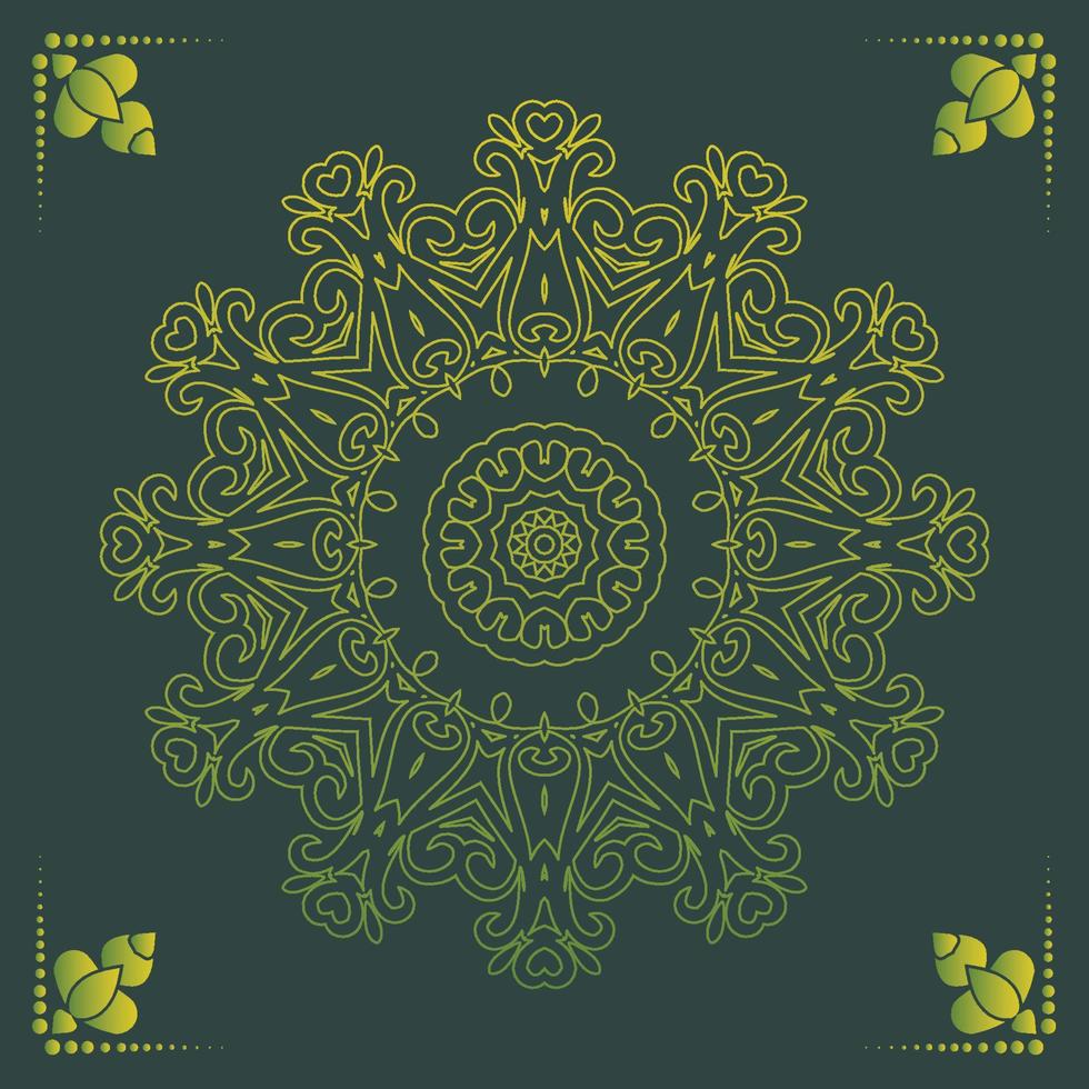 Luxury ornamental mandala design background in gold color vector