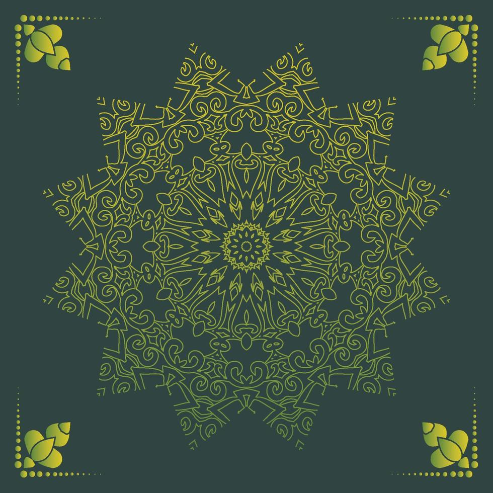 Luxury ornamental mandala design background in gold color vector
