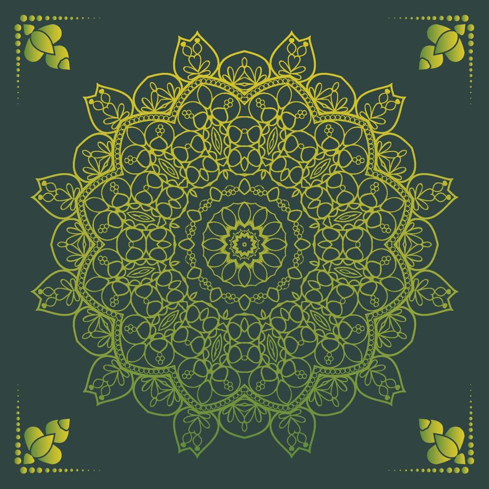 Luxury ornamental mandala design background in gold color vector