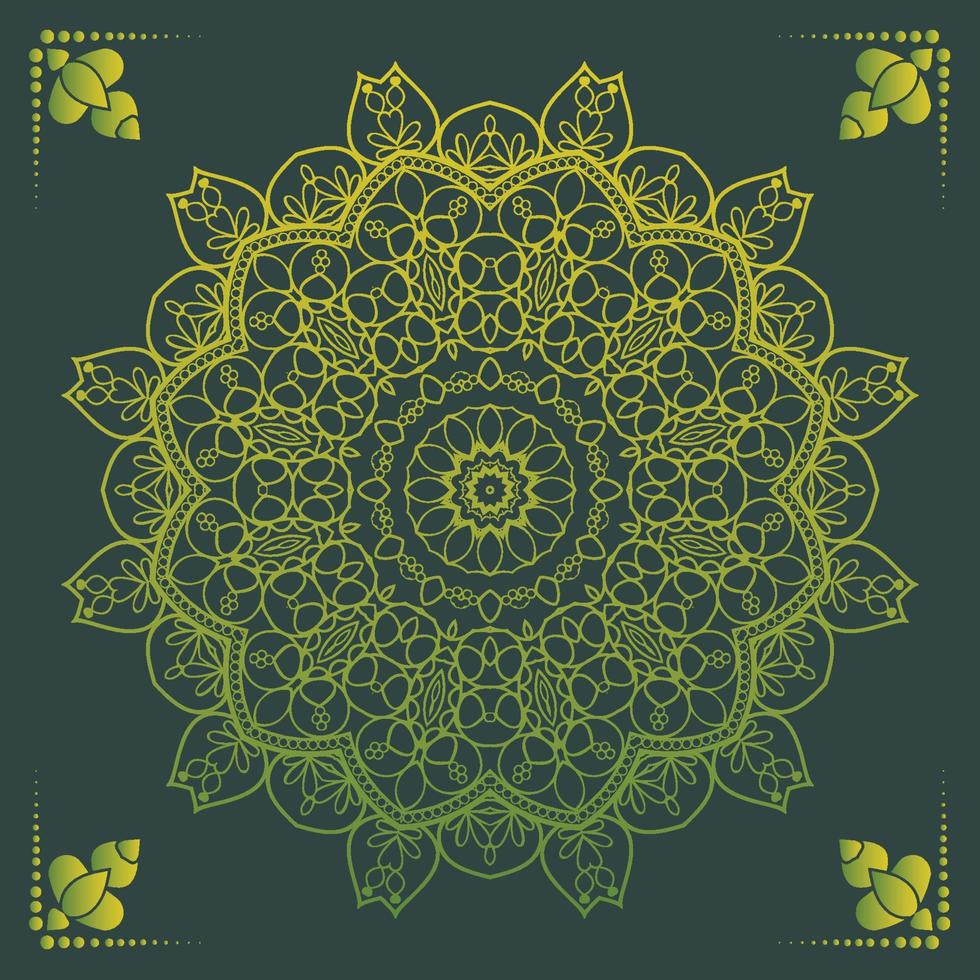 Fondo de diseño de mandala ornamental de lujo en color dorado. vector