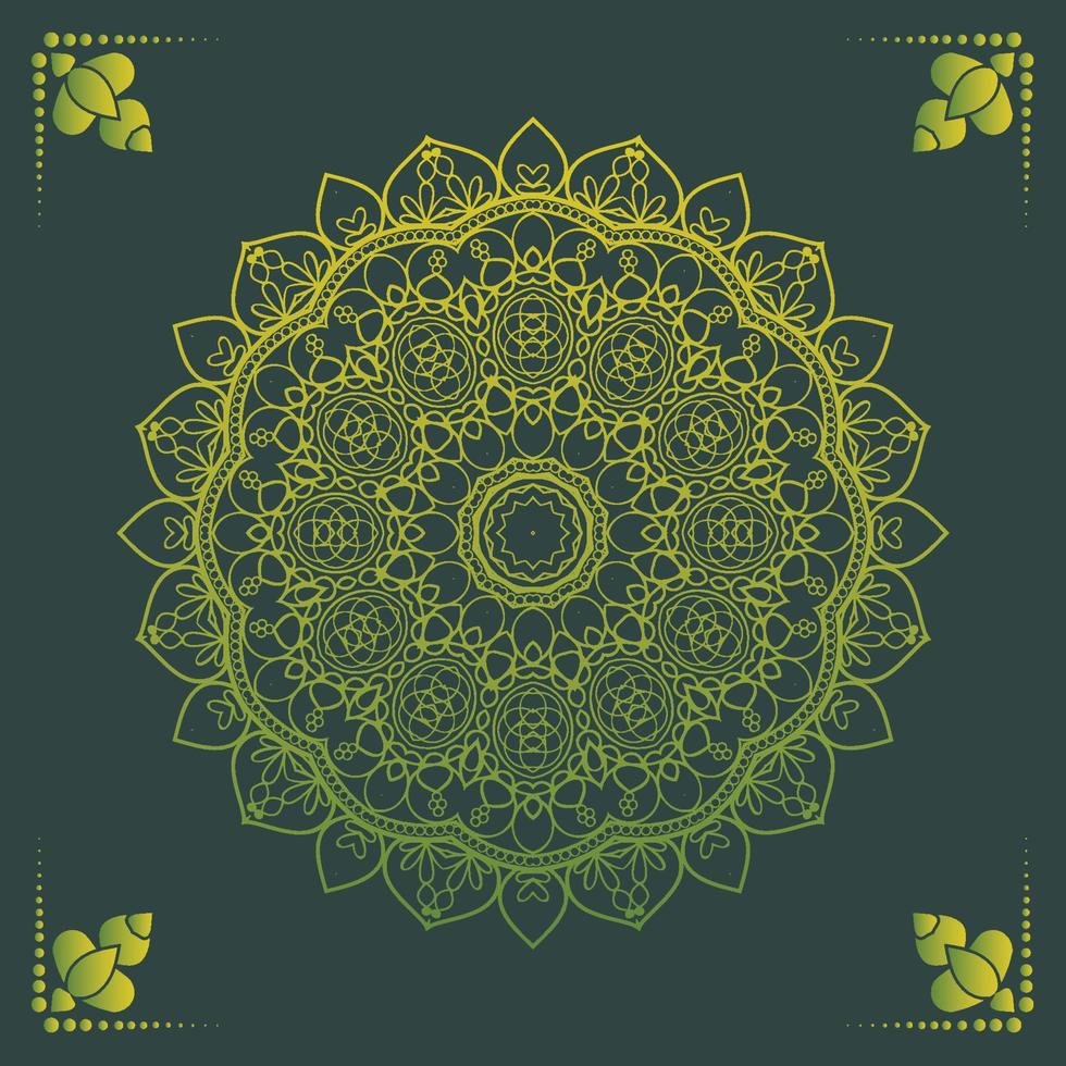 Luxury ornamental mandala design background in gold color vector