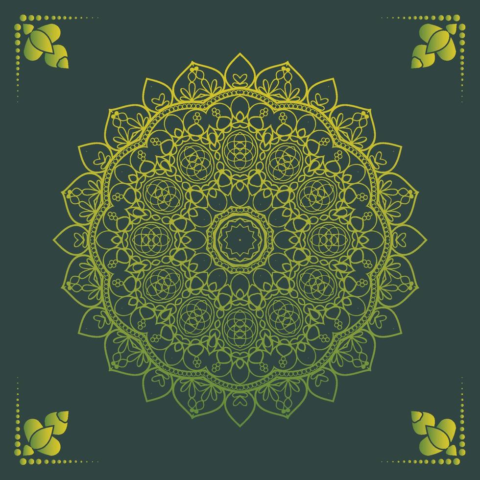 Luxury ornamental mandala design background in gold color vector